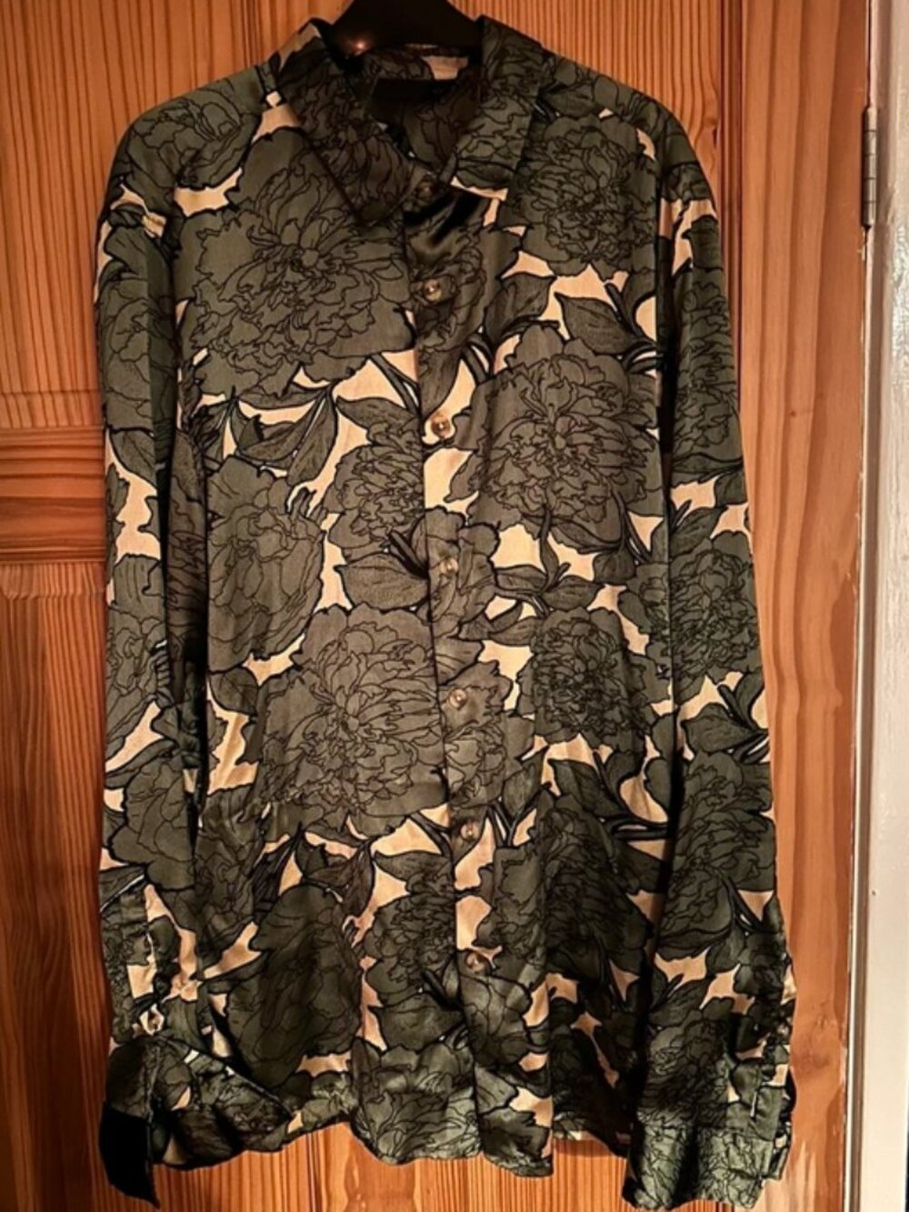 ASOS Floral Polyester Long Sleeve Shirt